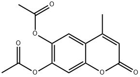 二酢酸4-メチル-2-オキソ-2H-クロメン-6,7-ジイル 化学構造式