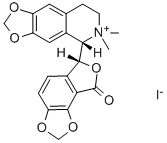 (6S)-6-[[(5R)-5,6,7,8-テトラヒドロ-6,6-ジメチル-1,3-ジオキソロ[4,5-g]イソキノリン-6-イウム]-5α-イル]フロ[3,4-e]-1,3-ベンゾジオキソール-8(6H)-オン·ヨージド 化学構造式