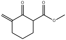 3-Methylene-2-oxo-1-cyclohexanecarboxylic acid methyl ester Structure