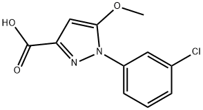 3-carboxy-1-(3-chlorophenyl)-5-methoxypyrazole 化学構造式
