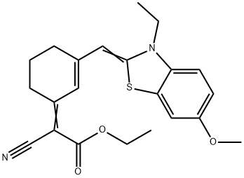 ACETIC ACID, CYANO[3-[(3-ETHYL-6-METHOXY-2(3H)-BENZOTHIAZOLYLIDENE)METHYL]-2-CYCLOHEXEN-1-YLIDENE]-, ETHYL ESTER Struktur