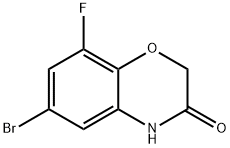 6-ブロモ-8-フルオロ-2,4-ジヒドロ-1,4-ベンゾキサジン-3-オン 化学構造式