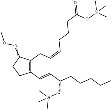 (5Z,13E,15S)-9-(Methoxyimino)-15-(trimethylsiloxy)prosta-5,8(12),13-trien-1-oic acid trimethylsilyl ester Structure