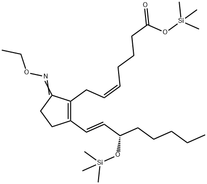 (5Z,13E,15S)-9-(Ethoxyimino)-15-(trimethylsiloxy)prosta-5,8(12),13-trien-1-oic acid trimethylsilyl ester Structure