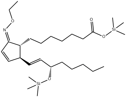 (9Z,13E,15S)-9-(Ethoxyimino)-15-(trimethylsiloxy)prosta-10,13-dien-1-oic acid trimethylsilyl ester Structure