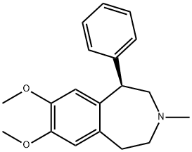 [1R,(+)]-2,3,4,5-テトラヒドロ-7,8-ジメトキシ-3-メチル-1-フェニル-1H-3-ベンゾアゼピン 化学構造式