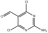2-アミノ-4,6-ジクロロピリミジン-5-カルボキサルデヒド 化学構造式