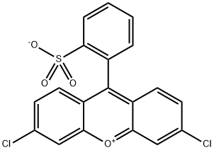 3,6-dichloro-9-(2-sulphonatophenyl)xanthylium Struktur