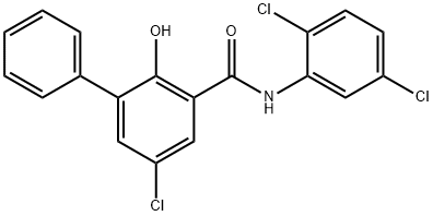 5-Chloro-N-(2,5-dichlorophenyl)-2-hydroxy-(1,1'-biphenyl)-3-carboxamide Struktur