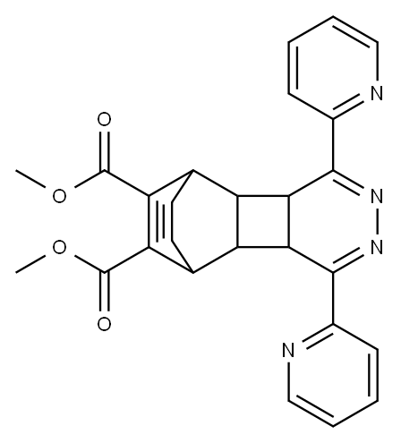 4a,4b,5,8,8a,8b-ヘキサヒドロ-1,4-ジ(2-ピリジニル)-5,8-エテノベンゾ[3,4]シクロブタ[1,2-d]ピリダジン-6,7-ジカルボン酸ジメチル 化学構造式