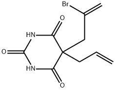 5-アリル-5-(2-ブロモアリル)バルビツル酸 化学構造式