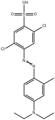 2,5-ジクロロ-4-[[4-(ジエチルアミノ)-2-メチルフェニル]アゾ]ベンゼンスルホン酸 化学構造式
