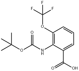 2-[(TERT-ブチルトキシカルボニル)アミノ]-3-(トリフルオロメトキシ)安息香酸 化学構造式