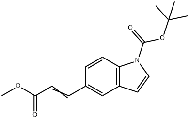 1-BOC-5-(3-甲氧基-3-氧代-1-丙烯基)-1H-吲哚 结构式