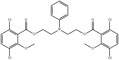 ビス(3,6-ジクロロ-2-メトキシ安息香酸)(フェニルイミノ)ジ-2,1-エタンジイル 化学構造式