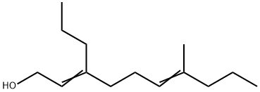 7-メチル-3-プロピル-2,6-デカジエン-1-オール 化学構造式