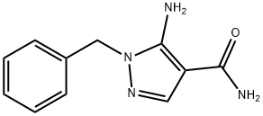 5-アミノ-1-ベンジル-1H-ピラゾール-4-カルボキサミド 化学構造式