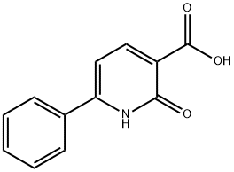 2-オキソ-6-フェニル-1,2-ジヒドロピリジン-3-カルボン酸 化学構造式