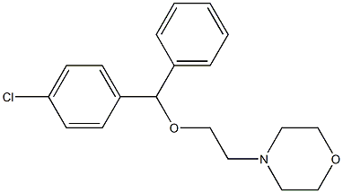 4-[2-(p-クロロ-α-フェニルベンジルオキシ)エチル]モルホリン 化学構造式