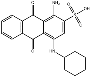 1-氨基-4-(环己基氨基)-9,10-二氢-9,10-二氧代蒽-2-磺酸, 5617-28-7, 结构式