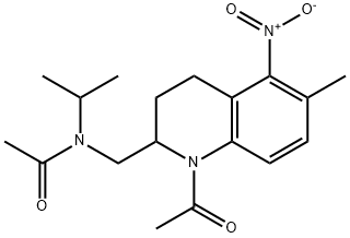 N-[(1-acetyl-1,2,3,4-tetrahydro-6-methyl-5-nitro-2-quinolyl)methyl]-N-(1-methylethyl)acetamide 结构式