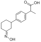 4-[3-(ヒドロキシイミノ)シクロヘキシル]-α-メチルベンゼン酢酸 化学構造式