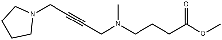 4-[メチル[4-(1-ピロリジニル)-2-ブチニル]アミノ]ブタン酸メチル 化学構造式