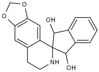 1',3',7,8-テトラヒドロスピロ[1,3-ジオキソロ[4,5-g]イソキノリン-5(6H),2'-[2H]インデン]-1',3'-ジオール 化学構造式