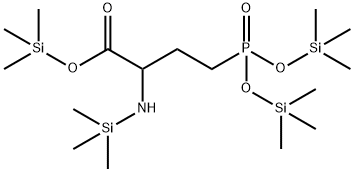 4-[ビス(トリメチルシロキシ)ホスフィニル]-2-[(トリメチルシリル)アミノ]ブタン酸トリメチルシリル 化学構造式