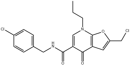 Furo[2,3-b]pyridine-5-carboxamide,  2-(chloromethyl)-N-[(4-chlorophenyl)methyl]-4,7-dihydro-4-oxo-7-propyl-|