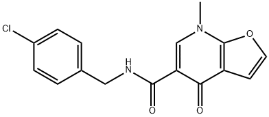 Furo[2,3-b]pyridine-5-carboxamide,  N-[(4-chlorophenyl)methyl]-4,7-dihydro-7-methyl-4-oxo- 结构式