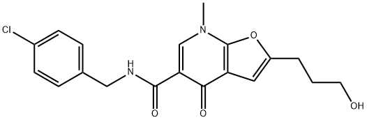 Furo[2,3-b]pyridine-5-carboxamide,  N-[(4-chlorophenyl)methyl]-4,7-dihydro-2-(3-hydroxypropyl)-7-methyl-4-oxo-|