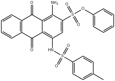 1-アミノ-9,10-ジヒドロ-4-[[(4-メチルフェニル)スルホニル]アミノ]-9,10-ジオキソ-2-アントラセンスルホン酸フェニル 化学構造式