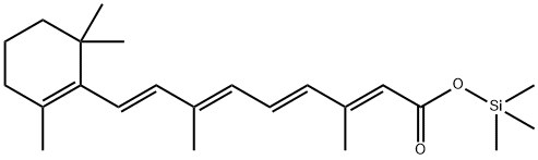(2E,4E,6E,8E)-3,7-ジメチル-9-(2,6,6-トリメチル-1-シクロヘキセン-1-イル)-2,4,6,8-ノナテトラエン酸トリメチルシリル 化学構造式