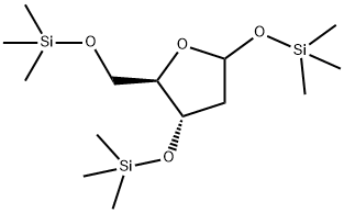 1-O,3-O,5-O-Tris(trimethylsilyl)-2-deoxy-D-erythro-pentofuranose Struktur