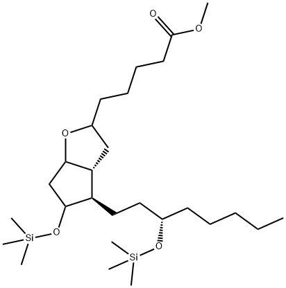 (15S)-6,9-Epoxy-11,15-bis[(trimethylsilyl)oxy]prostan-1-oic acid methyl ester Struktur