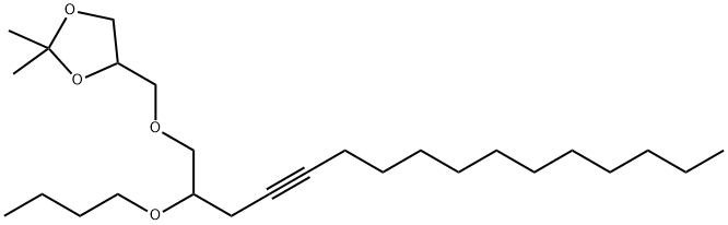 4-[[(2-ブトキシ-4-ヘキサデシニル)オキシ]メチル]-2,2-ジメチル-1,3-ジオキソラン 化学構造式