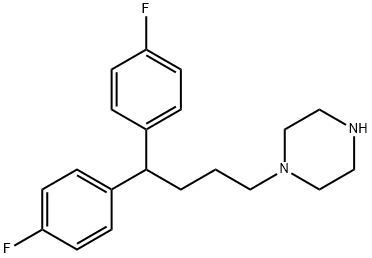 1-[4,4-bis(4-fluorophenyl)butyl]piperazine Struktur