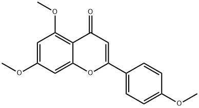 5,7-ジメトキシ-2-(4-メトキシフェニル)-4H-1-ベンゾピラン-4-オン 化学構造式