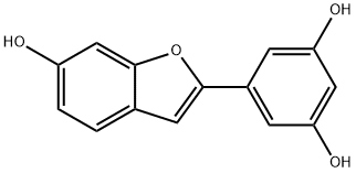 2-(3,5-ジヒドロキシフェニル)ベンゾフラン-6-オール 化学構造式