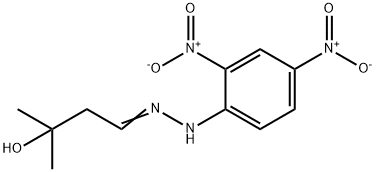 3-Hydroxy-3-methylbutyraldehyde 2,4-dinitrophenyl hydrazone Struktur