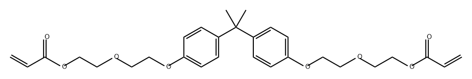 ビスアクリル酸イソプロピリデンビス[(4,1-フェニレン)オキシエチレンオキシエチレン] 化学構造式