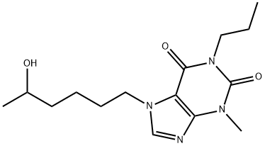 7-(5-ヒドロキシヘキシル)-3-メチル-1-プロピルキサンチン 化学構造式