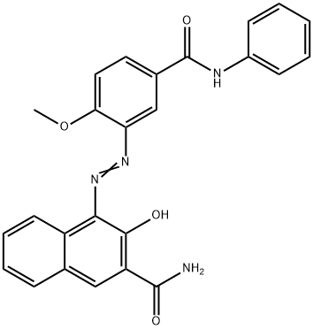 3-ヒドロキシ-4-[2-メトキシ-5-(フェニルカルバモイル)フェニルアゾ]-2-ナフタレンカルボアミド 化学構造式