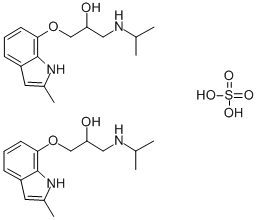bis[4-[2-hydroxy-3-(isopropylamino)propoxy]-2-methyl-1H-indole] sulphate Structure