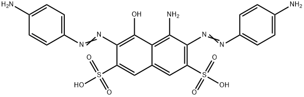 4-amino-3,6-bis[(4-aminophenyl)azo]-5-hydroxynaphthalene-2,7-disulphonic acid Structure