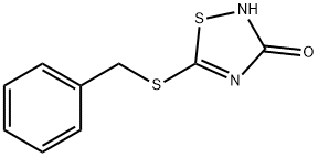 3-ヒドロキシ-5-(ベンジルチオ)-1,2,4-チアジアゾール 化学構造式