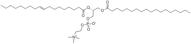 1-硬脂酰-2-油酰磷脂酰胆碱(SOPC), 56421-10-4, 结构式