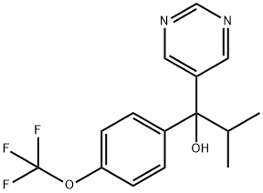 α-(1-メチルエチル)-α-[4-(トリフルオロメトキシ)フェニル]ピリミジン-5-メタノール 化学構造式