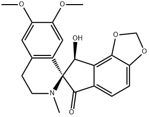 (7S,8S)-3',4'-ジヒドロ-8-ヒドロキシ-6',7'-ジメトキシ-2'-メチルスピロ[7H-インデノ[4,5-d]-1,3-ジオキソール-7,1'(2'H)-イソキノリン]-6(8H)-オン 化学構造式